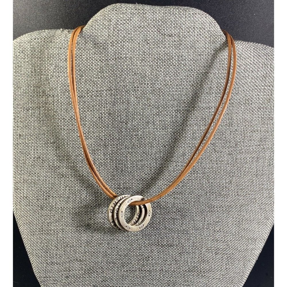 Silpada Necklace Sterling Silver 3 Circles Hope Believe Friendship 925 Pendant